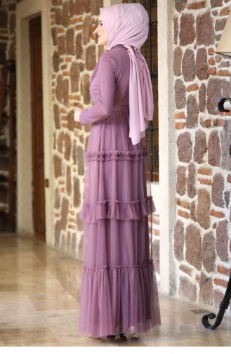 Lavendel-Farbe Hijab-Abendkleider 2241