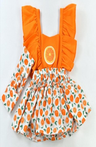Orange Baby and Children`s Dress 0008-01