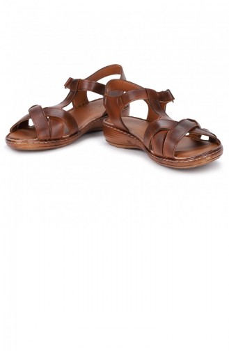 Tobacco Brown Summer Sandals 21YAZSANPOT0003_TAB.Taba