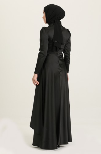 Black Hijab Evening Dress 4908-07