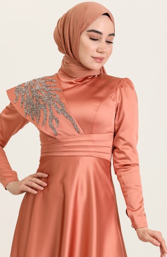 Onion Peel Hijab Evening Dress 4910-05