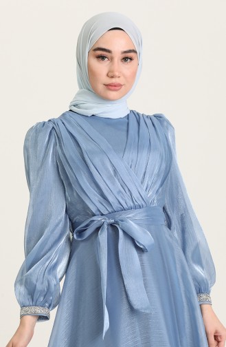 Indigo Hijab-Abendkleider 4916-02