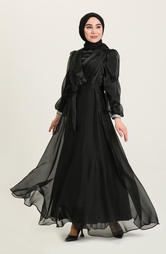 Schwarz Hijab-Abendkleider 4916-04