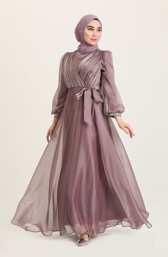 Violet Hijab Evening Dress 4916-05