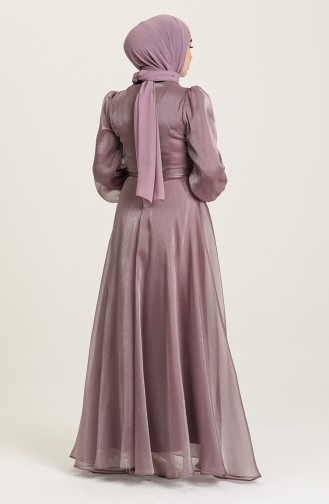 Violet Hijab Evening Dress 4916-05