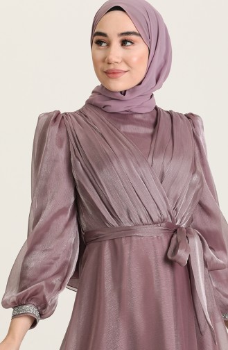 Violet Hijab Evening Dress 4916-05