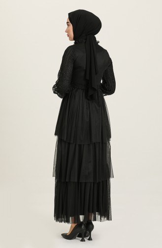 Schwarz Hijab-Abendkleider 4918-03