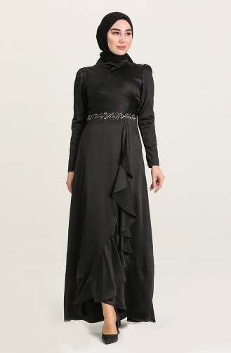 Schwarz Hijab-Abendkleider 4926-02