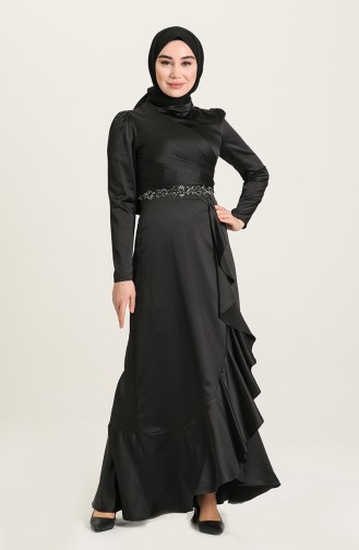 Schwarz Hijab-Abendkleider 4926-02