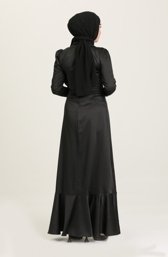 Black Hijab Evening Dress 4926-02