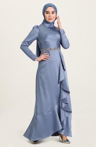 Indigo Hijab-Abendkleider 4926-05