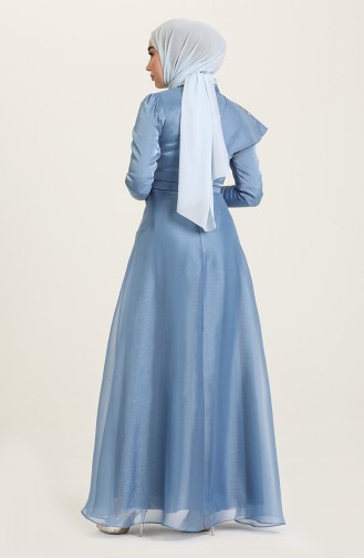 Indigo Hijab Evening Dress 4931-03