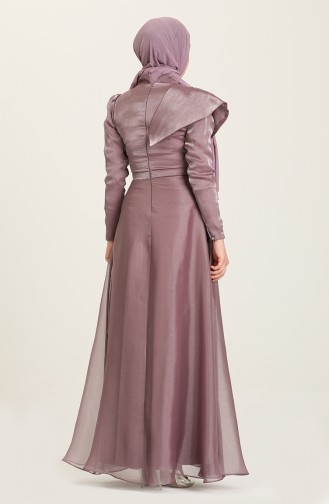Violet Hijab Evening Dress 4931-04