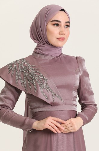 Violet Hijab Evening Dress 4931-04