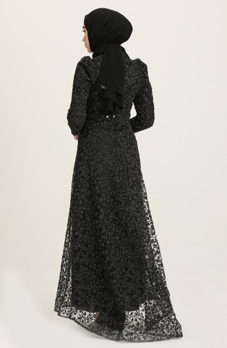 Schwarz Hijab-Abendkleider 4934-04