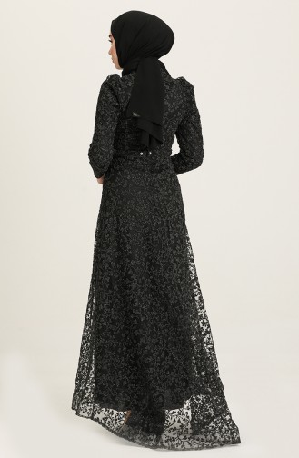 Black Hijab Evening Dress 4934-04