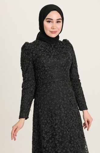 Black Hijab Evening Dress 4934-04