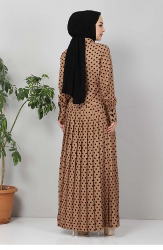 Tan Hijab Dress 10014.Taba