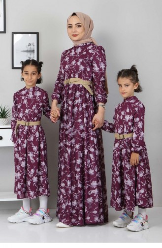 Plum Hijab Dress 10024.Mürdüm