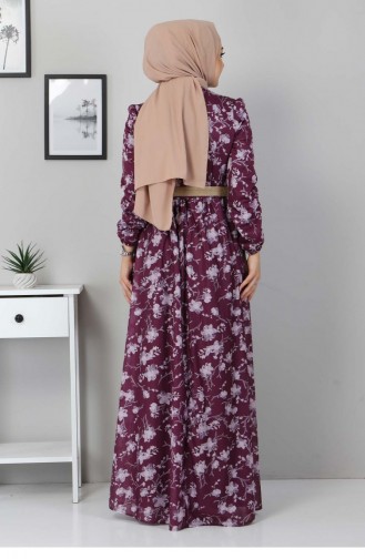 Plum Hijab Dress 10024.Mürdüm