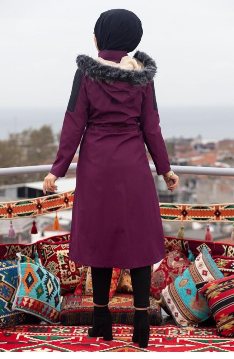 Purple Winter Coat 10383 1.Mor Sefamerve