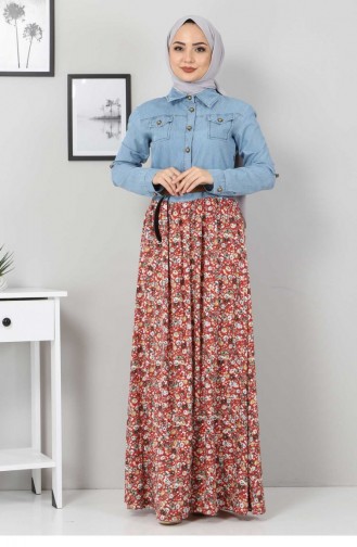 Çiçekli Anne Elbise 10764 Bordo
