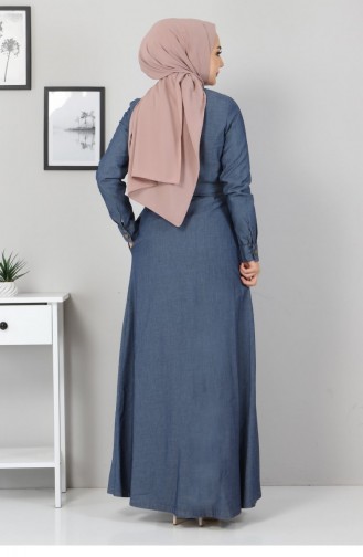 Dark Jeans Blue Abaya 9099-3.Koyu Kot