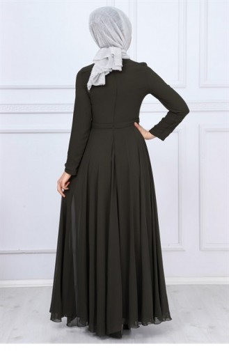 Khaki Hijab-Abendkleider 9346-03