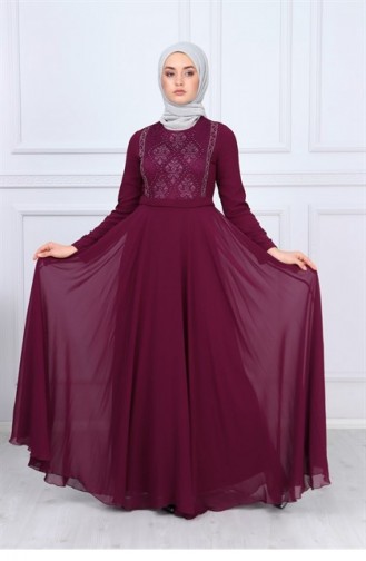 Zwetschge Hijab-Abendkleider 9346-05