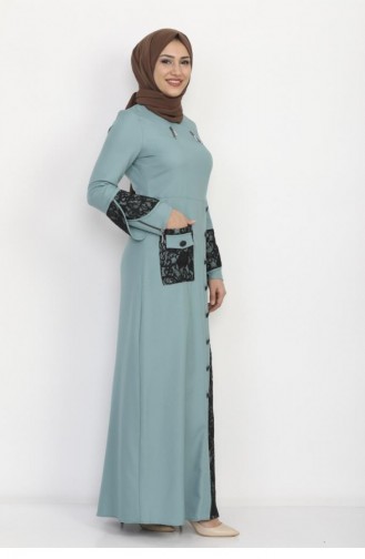 Minzengrün Hijab Kleider 9907-1.Mint