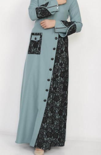 Minzengrün Hijab Kleider 9907-1.Mint
