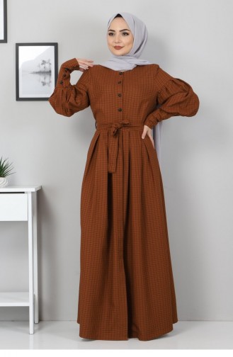 Tobacco Brown İslamitische Jurk 9921-13.Taba