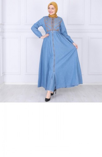 Jeansblau Abayas 9950.Açık Kot