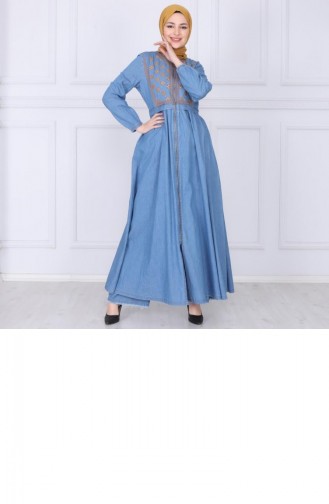 Jeansblau Abayas 9950.Açık Kot