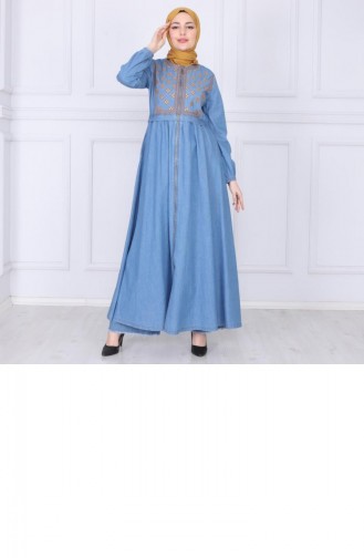 Jeansblau Abayas 9950.Açık Kot