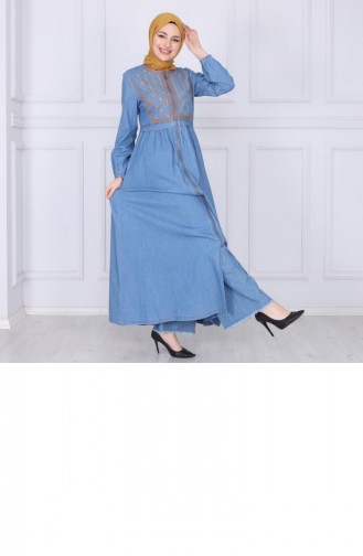 Jeansblau Abayas 9950.Açık Kot