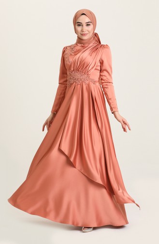 Onion Peel Hijab Evening Dress 4908-06