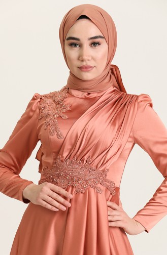 Onion Peel Hijab Evening Dress 4908-06