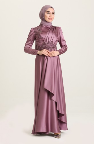 Violet Hijab Evening Dress 4908-08