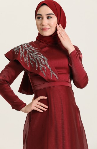 Claret red İslamitische Avondjurk 4931-01