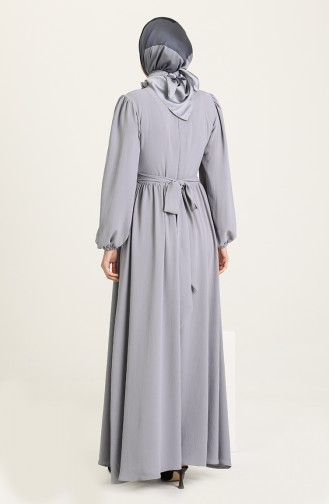 Gray Hijab Dress 8398-01