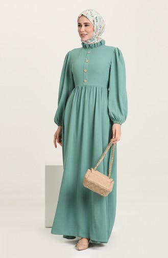 Green Almond Hijab Dress 8398-03