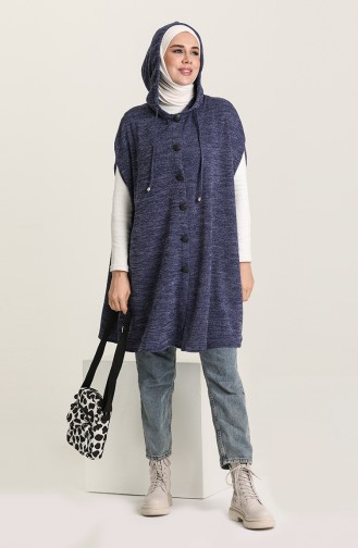 Dunkelblau Poncho 3074-02