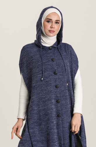 Dunkelblau Poncho 3074-02