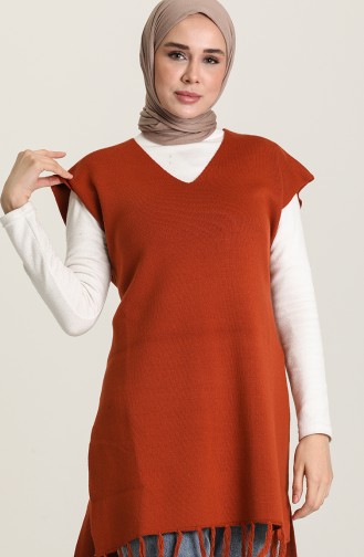 Pull-Over Couleur brique 4354-12