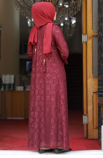 Weinrot Hijab-Abendkleider 1974