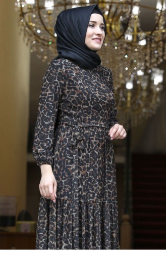 Brown Hijab Dress 2105