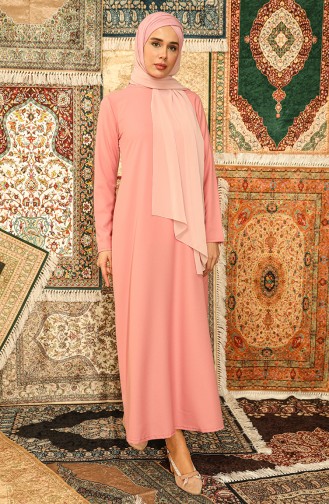 Robe Hijab Rose Pâle 3363-02