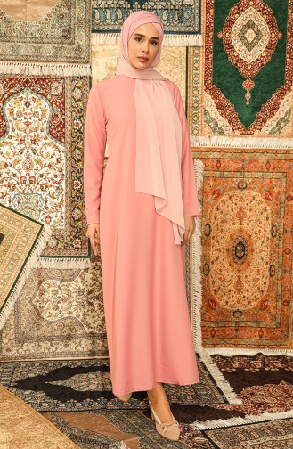 Beige-Rose Hijab Kleider 3363-02