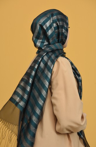 Stekin İpek Tül Şal 5482-03 Petrol